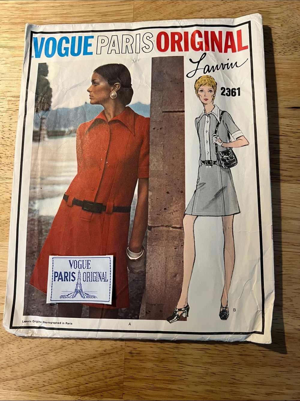 VOGUE Paris ORIGINAL Lanvin 2361 Pattern with original Cloth Label included